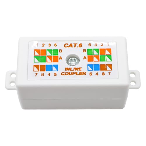 2pcs RJ45 Cat6 Junction Box Inline Punchdown Crown Coupler Joiner for Cat6/Cat5E/Cat5 Ethernet Network Cable