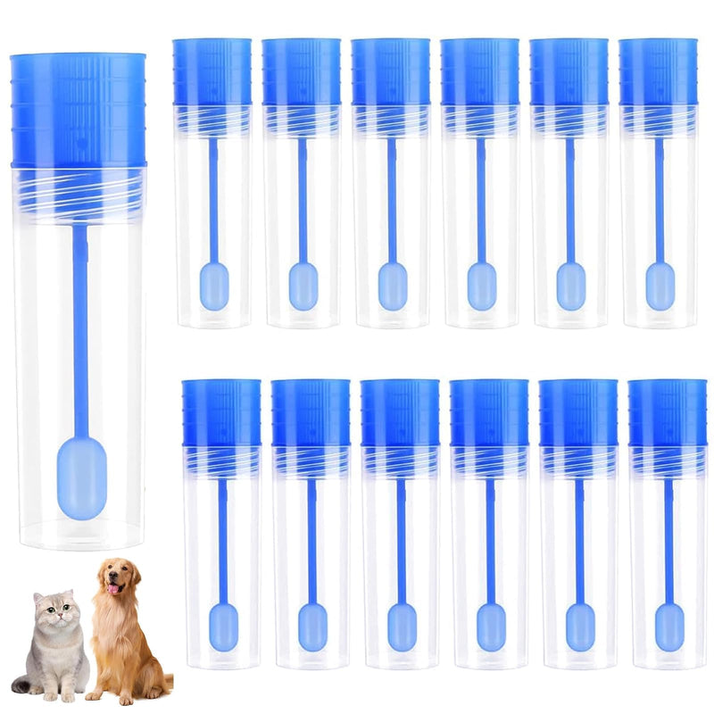 [Australia - AusPower] - Pack of 12 Chair Sample Tubes, 15 ml Faecal Sample Tubes Dog and Cat, Chair Tube with Spoon, Examination Tube for Pets for Testing 