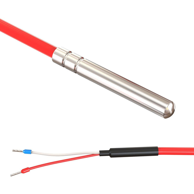 [Australia - AusPower] - Lumonic PT1000 Temperature Sensor with Silicone Cable 1 m I -50 to 200 °C I 6 mm I 2-Wire Connection I IP65 I Temperature Sensor Sensor I for Heating, Heat Pump, Photovoltaic, Automation 1m 