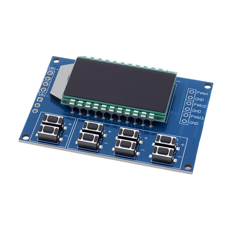 3-Channel PWM Digital Signal Generator Module, 1Hz-150kHz Adjustable, Rectangle/Square Wave Generator, Duty Ratio 0%-100% with LCD Display