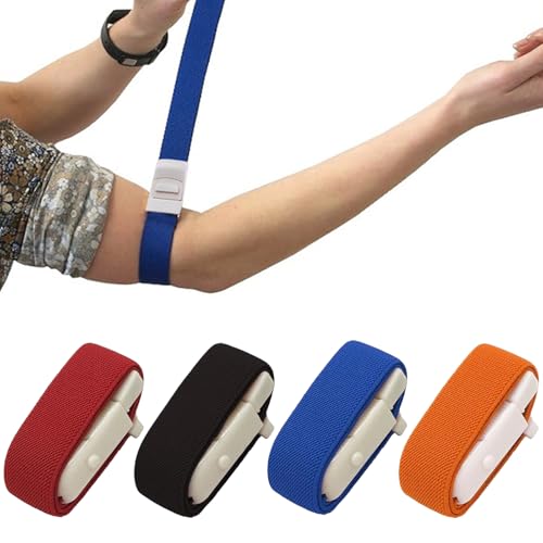 Vein Stomach, 4 Pieces Storage Hose, Tourniquet, Storage Tube Blood Draw, Vein Congestion Blood Drain, Fast Tourniquet, Nurse Tourniquet, Closed System for Doctors, Nurses and Medical Emergencies Dark blue + orange + black red