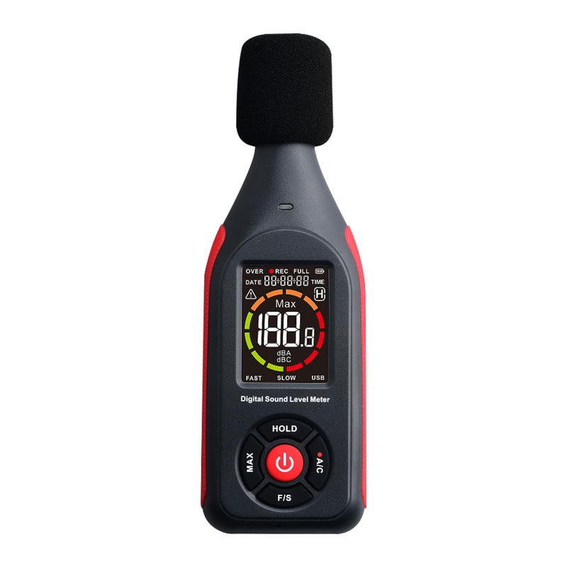 [Australia - AusPower] - OBEST Digital Portable Sound Level Meter with LCD Display, Decibel Meter, dB Meter 30 dB to 130 dB, Volume Meter, Noise Monitor with Alarm, Noise Meter Professional, Data Storage 