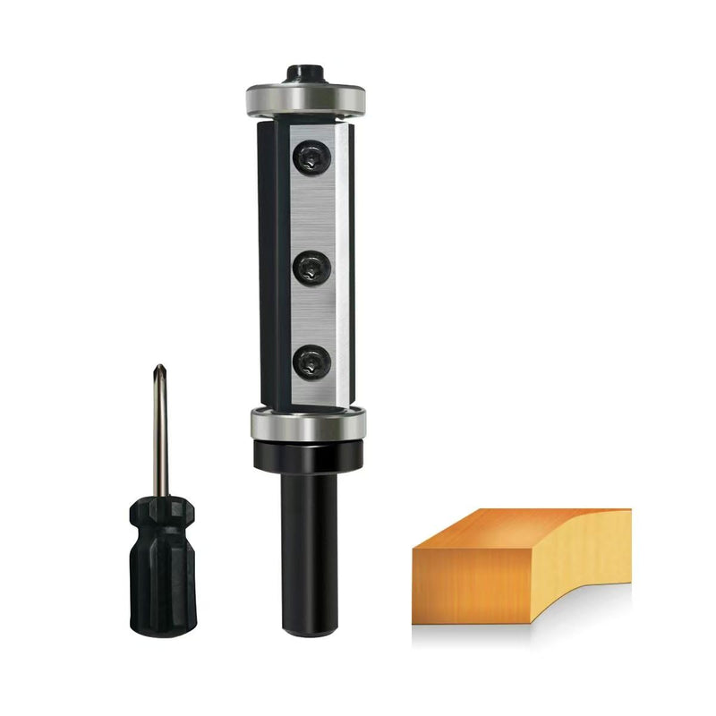 [Australia - AusPower] - GLRYD Flush Cutter 8 mm Shank, 50 mm Cutting Length, D = 16 mm, 2 Cutting Surfaces, Reversible Plates, Carbide, with Ball Bearings Top and Bottom, for Woodworking, Flush Surface/Copy Milling/Edge S=8mm,D=16mm, L=50mm Reversible plates flush cutter 