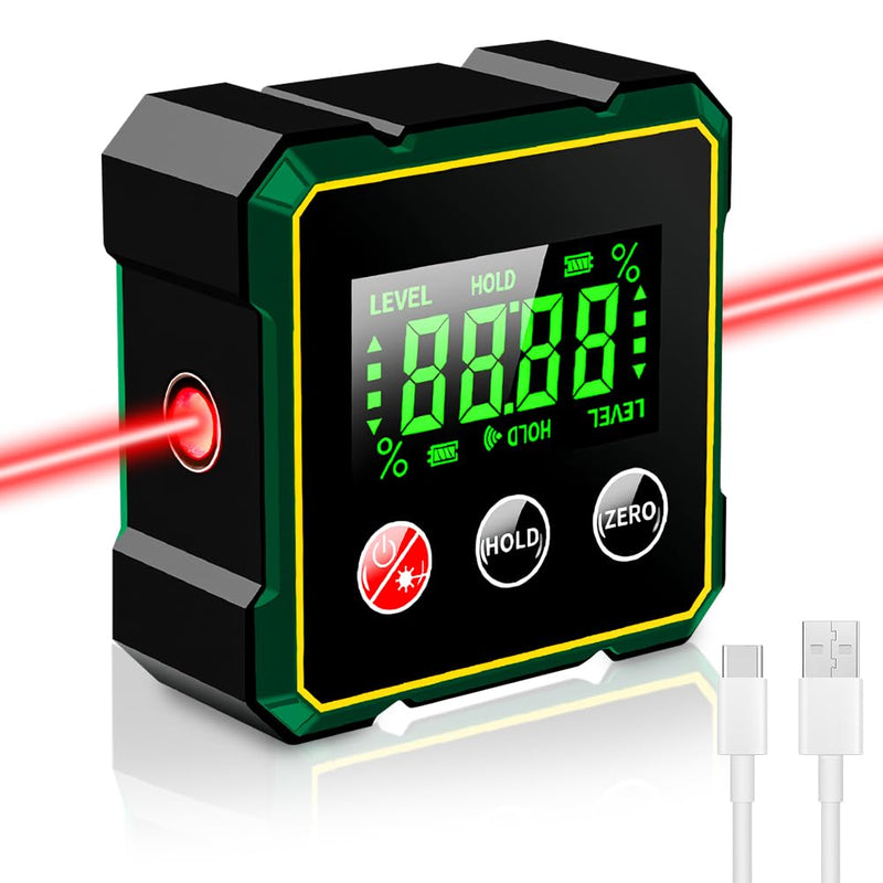 [Australia - AusPower] - SOARFLY Digital Protractor Inclinometer with LCD Display, IP54 Waterproof, 0.1° Accuracy, 4-Sided Magnet, Digital Spirit Level Protractor Digital for Woodworking, Construction DIY 