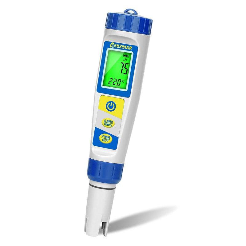 [Australia - AusPower] - UIUZMAR Digital pH and Chlorine Meter, Pool Water Tester for Whirlpool, pH and Salt Content Meter for Swimming Pools, 7 in 1 pH Salt Chlorine ORP EC TDS Temperature Tester for Hydroponics Aquariums 7 in 1 gauge 