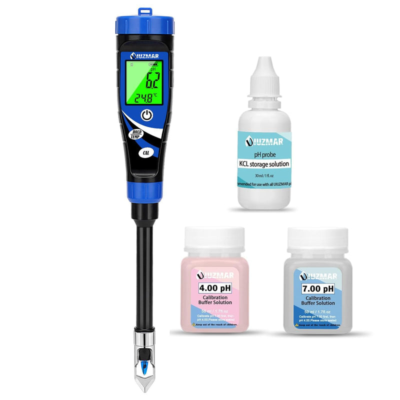 [Australia - AusPower] - UIUZMAR Soil pH Meter, Electronic pH Meter for Plants, pH Tester for Soil and Water, Digital pH Meter for Pool, Indoor Planting, Garden Pots, Meat, Wine, Yogurt, Sauces 