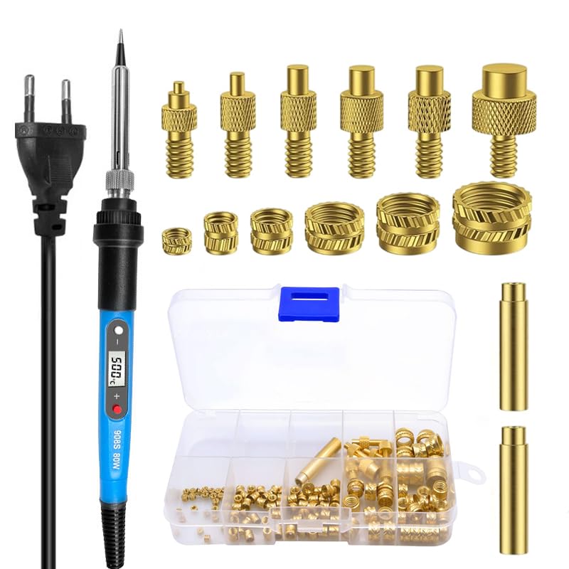 [Australia - AusPower] - Threaded Inserts, Soldering Tips Set, Soldering Tips, Melting Aid, with 130 Pieces Thread Inserts M2/M3/M4/M5/M6/M8, for Thread Insert, Soldering Tips, Thread Insert Set 