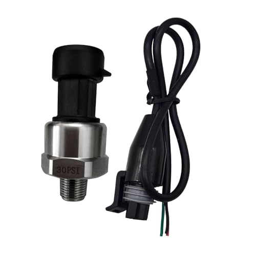 Pressure Transmitter Pressure Sensor, 0.5-4.5V 1/8NPT Sensor Transducer Pressure with Cable, Stainless Steel Pressure Sensor for Oil, Fuel, Air, Gas, Water, Gas Tank, Diesel Tank (30 PSI) 30 PSI