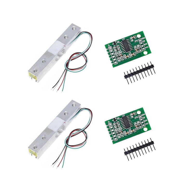 [Australia - AusPower] - Pack of 2 5/10/20 kg Load Cell Weight Sensors Digital Scales Load Cell + 2 Pieces HX711 Load Cell Weight Sensor Module for Arduino Microcontroller DIY (20 kg) 20KG 
