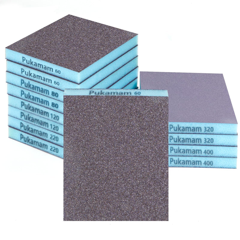 Pack of 12 Sanding Sponge Dry & Wet Sandpaper 60/80/120/220/320/400 Grit Coarse Fine Sandpaper Set Sandpaper for Wood, Metal, Wall, Paint, Car Paint MIX