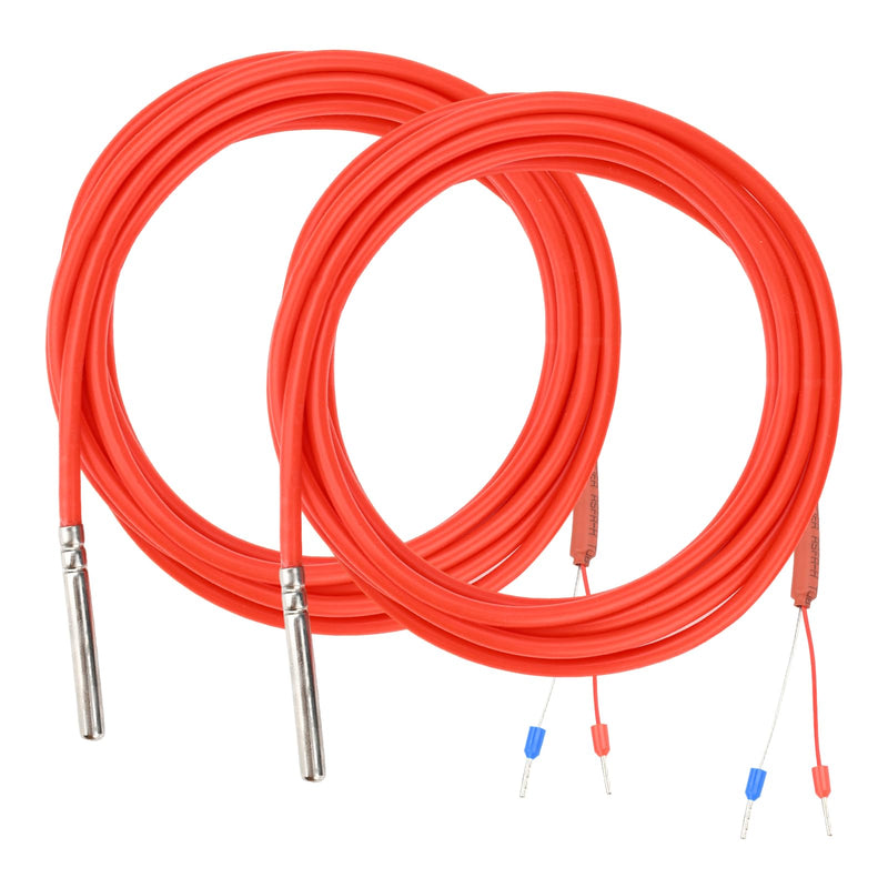 [Australia - AusPower] - Aideepen PT1000 Temperature Sensor, 2 Pieces 3 Metres Silicone Cable Digital Waterproof Temperature Sensor with Stainless Steel Probe, Temperature Measuring Range -50°C ~ 180°C 2 pieces 3 m 
