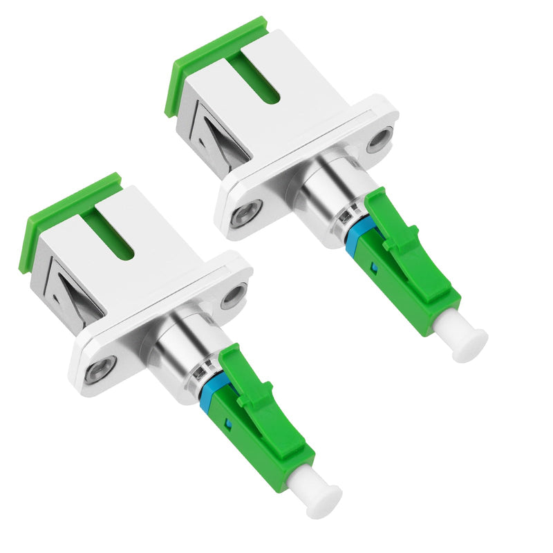AXFEE 2pcs Fiber Optic Adapter, Hybrid Fiber Optic Adapter Plug | LC/APC male to SC/APC female single mode, fibre optic coupling, durable and fast, for network connections