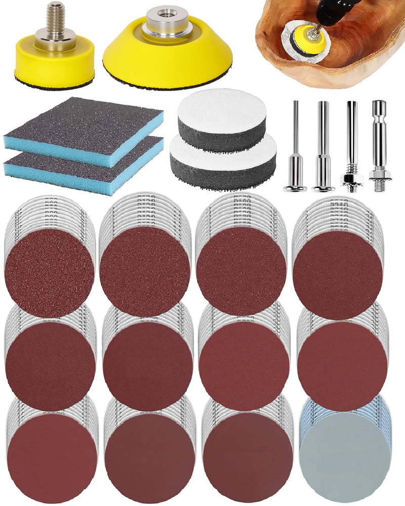 [Australia - AusPower] - Pack of 250 50 mm Sanding Discs Pads, Sandpaper Set for Drill, Dremel Sanding Attachments, Cordless Screwdriver, Grit 80 to 3000 for Polishing Metal Wood Car Rims Headlight 50mm 