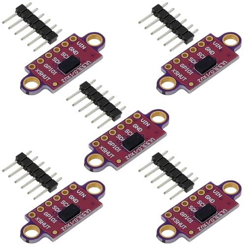 5PCS VL53L0X ToF Sensor, VL53L1X V2 Flight Time Laser Distance Sensor Breakout Module 3-5V I2C IIC for Arduino, ESP32