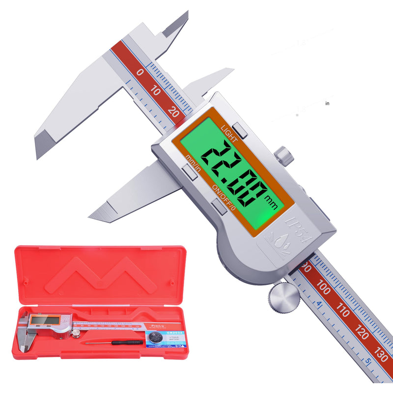 [Australia - AusPower] - Preciva Digital Vernier Caliper 150 mm IP54 - Electronic Calliper Made of Stainless Steel with LCD Display, Backlight and Fine Adjustment Precision Caliper 