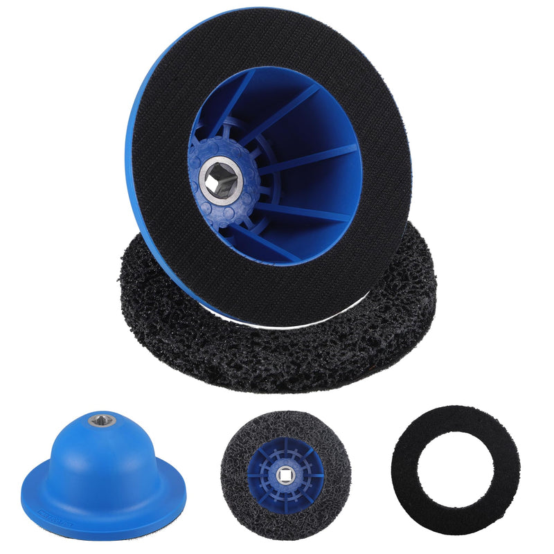 [Australia - AusPower] - Dajidafu Wheel Hub Grinder Car, 150 mm Wheel Hub Brush Wheel Hub Cleaner Car Wheel Hub Cleaning Wheel Hub Grinder Blue Wheel Hub Grinder Ball Head Grinder for Rim Change, Rust Removal 