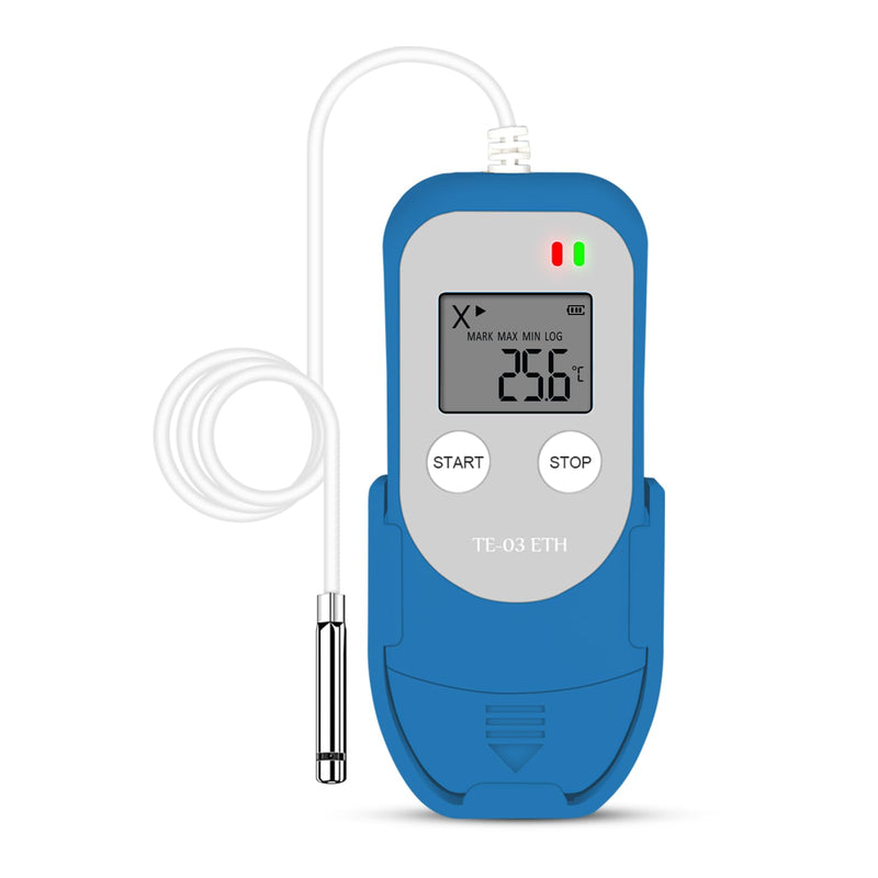 [Australia - AusPower] - ThermElc TE-03 ETH Temperature Data Logger High Precision Digital Probe, Temperature Humidity Data Logger Accuracy up to ±0.3°C, Automatic PDF CSV Report, LED Warning Light TE-03 ETH 1PCS 