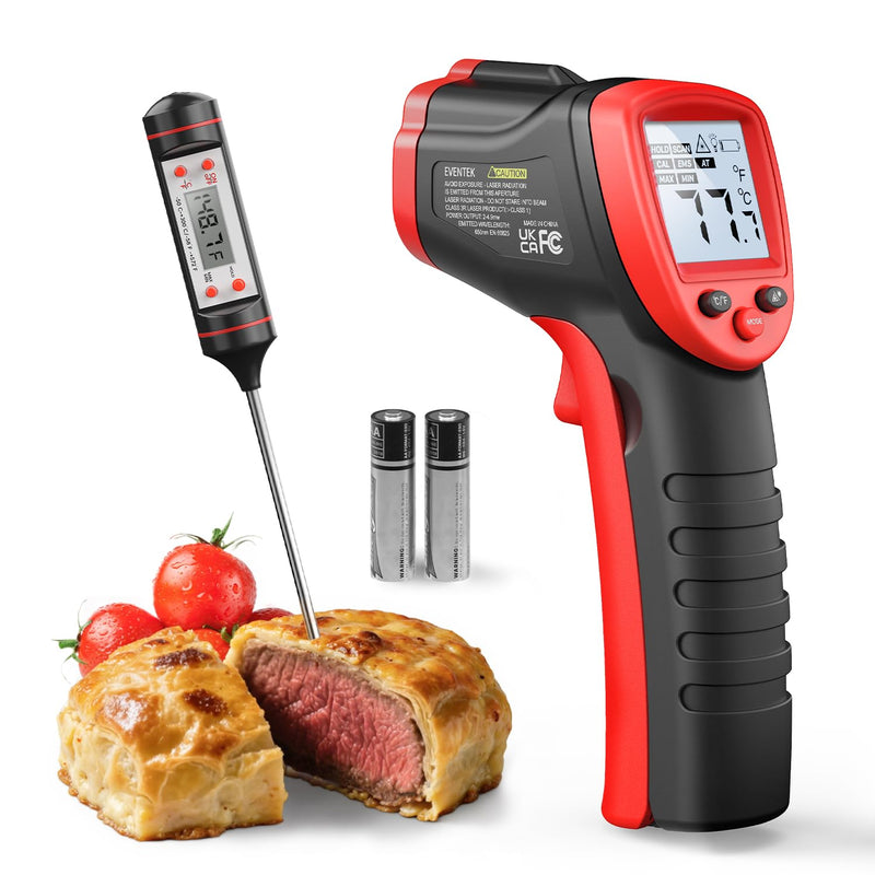 [Australia - AusPower] - Infrared Thermometer 600°C with 304 meat thermometer 