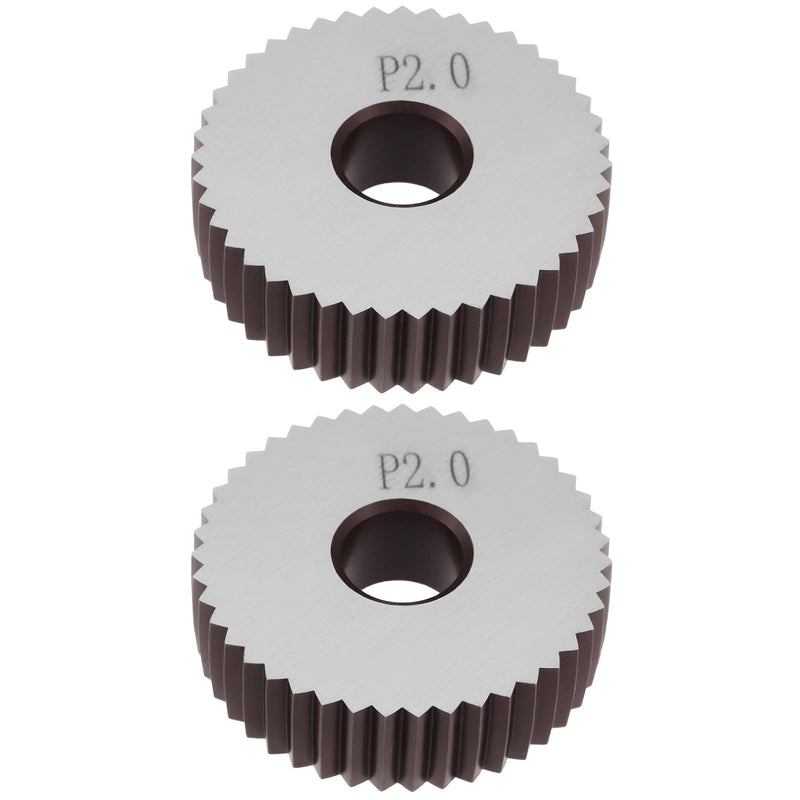 [Australia - AusPower] - ECSiNG 2 x P2.0mm Straight Knurled Wheels 28x8x8mm Steel Rollers for Knurling Tools and Lathe Holder Pitch P2.0 