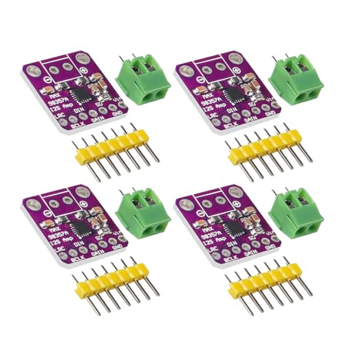 MAX98357A I2S DAC Amplifier Module 3W for ESP32 Raspberry Pi Pack of 4 | Digital audio module for DIY speakers, microcontroller projects and I2S applications