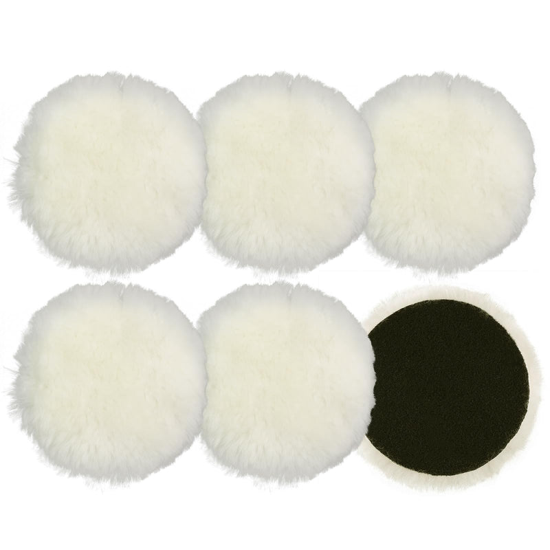 [Australia - AusPower] - Pack of 6 Polishing Pads 125 mm Lambswool Hood Polishing Attachment Angle Grinder Wool Polishing Hood with for Car Polisher Random Orbital Sander Polishing Machine 