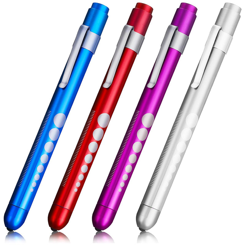 NUOBESTY 4 Pieces Pen Lamp for Nurses LED Diagnostic Light Aluminum Lightweight with Clip Medical Torch for Nursing Supplies