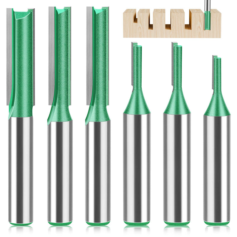 Milling Cutter for Router Set Groove Cutter 8 mm Shank 6 Pieces Router Bits Wood Cutter 3 mm 4 mm 5 mm 6 mm 7 mm 8 mm Groove Cutter Wood Router Accessories Milling Drill Bit Drill Bit for Wood Cutting Groove Milling