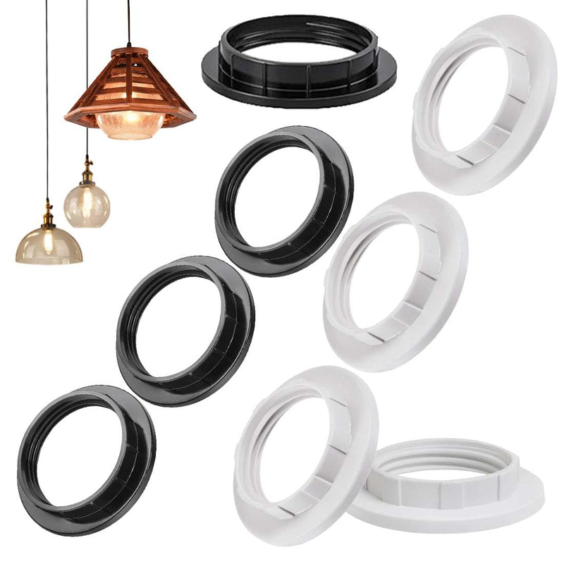 [Australia - AusPower] - GHPKOTW Lampshade Reducing Ring Screw Ring E14 White 27 mm Lampshade Screw Ring for Lampshade Holder, Table Lamp, Ceiling Lights, Floor Lampshade Ring, Plastic, Pack of 8 