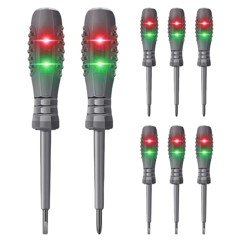 Phase Tester Screwdriver Voltage Tester Screwdriver Pack of 8 | 2-in-1 power tester with strong torque and magnet, chamfer tester, power screwdriver, for detecting DC circuits