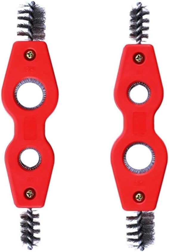 [Australia - AusPower] - Red Copper Pipe Cleaner 4 in 1 Pipe Deburring Brushes Copper Pipe Brushes Pipe Deburring for PVC PPR Brass Aluminum Hand Tools 2 Pack 