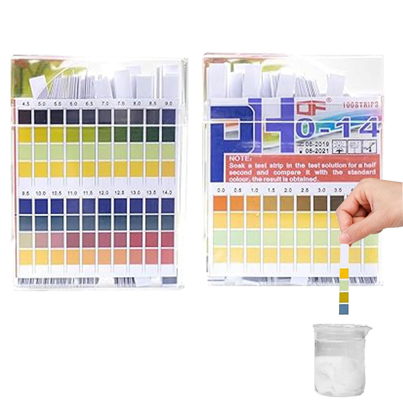 [Australia - AusPower] - Pack of 100 Urine Test Strips PH Value Test Strips, Urine Test Strips, Four Colour Acid Base Test Paper, Measuring Range for Aquariums, Laboratories & Health Checks, Precise Measurement for Water 