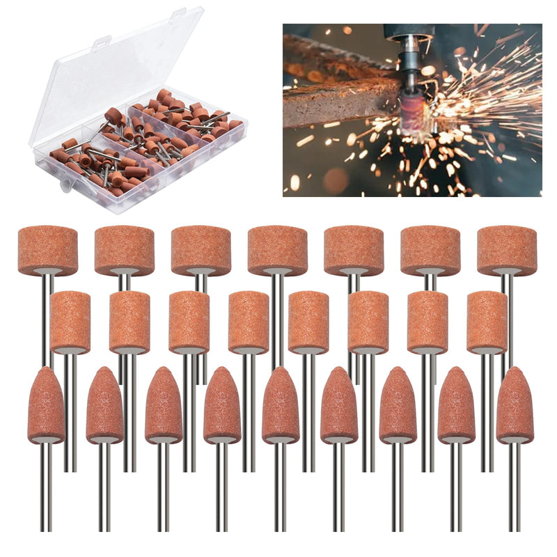 66 piece corundum grinding attachment set, stone grinding polishing head | Metal grinding tip, for rotary tool, rotary tool accessories, 1/8 inch shaft for grinding, polishing, deburring