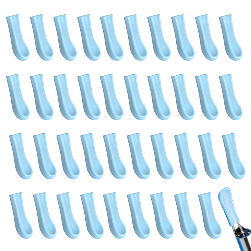 [Australia - AusPower] - Pack of 40 Silicone Ear Cleaner Replacement Tips for Earwax Removal for Ear Camera, Silicone Ear Cleaner Head Ear Spoon Replacement Heads Replacement Tips for Ear Camera Tips Accessories (Blue) 