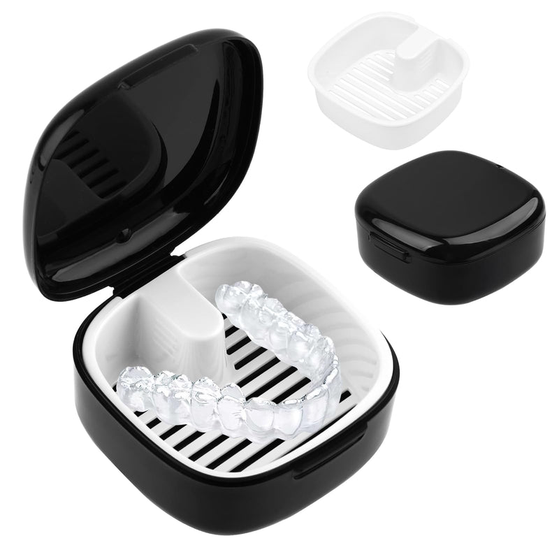 Denture Box Denture Box | Denture container tooth rail box (6.8 × 6.8 cm inside black)