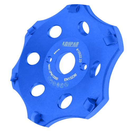 PCD PCD Diamond Cup Wheel 125mm Diamond Cup Wheel Grinding Wheel | Cup Grinder for Angle Grinder, Diamond Grinder for Tile Adhesive Coatings, Angle Grinder Grinding Pot, 6 Segments