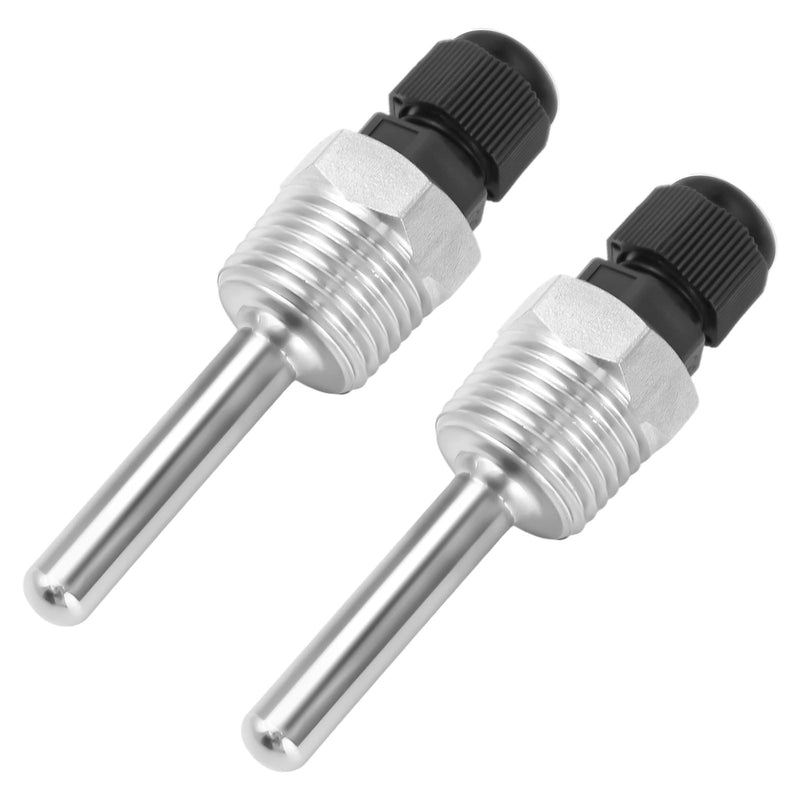 Thermowell 1/2 Inch Stainless Steel Immersion Sleeve 8 x 50 mm Thermowell Diving Protection Tubes Thermocouples Protective Tube Diving Sleeves Temperature Sensor Stainless Steel Diving Sleeves for Temperature Sensor Pack of 2