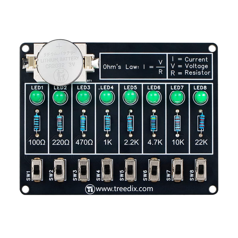 Treedix Soldering Practice Kit DIY Electronics Project Resistance Learning Board | Soldering kit projects to learn the relationship between current and resistance