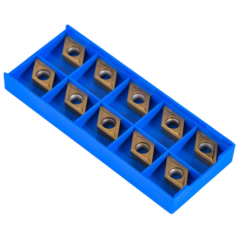 [Australia - AusPower] - KooingTech Indexable Inserts, Lathe Inserts, CNC Lathe Milling Inserts with Box DCMT11T304-HM YBC251 (Pack of 10) 