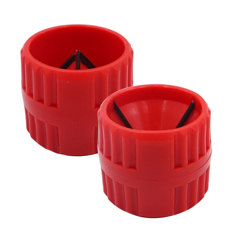 2 pieces 2 in 1 deburring copper pipe deburrer internal external deburrer | Copper Pipe Pipes Deburring Pipe Deburring Tool for Copper Aluminium Tubes Soft Steel Tubes Indoor and Outdoor 5-38 mm (Red)