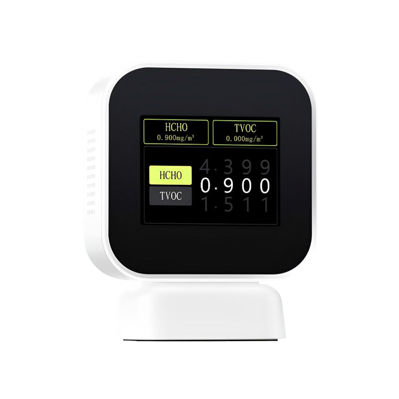 [Australia - AusPower] - 5-in-1 air quality meter, formaldehyde meter, simultaneously measures HCHO TVOC concentration humidity hazard assessment, 2.4 inch touch screen, colour display, automatic warning. 