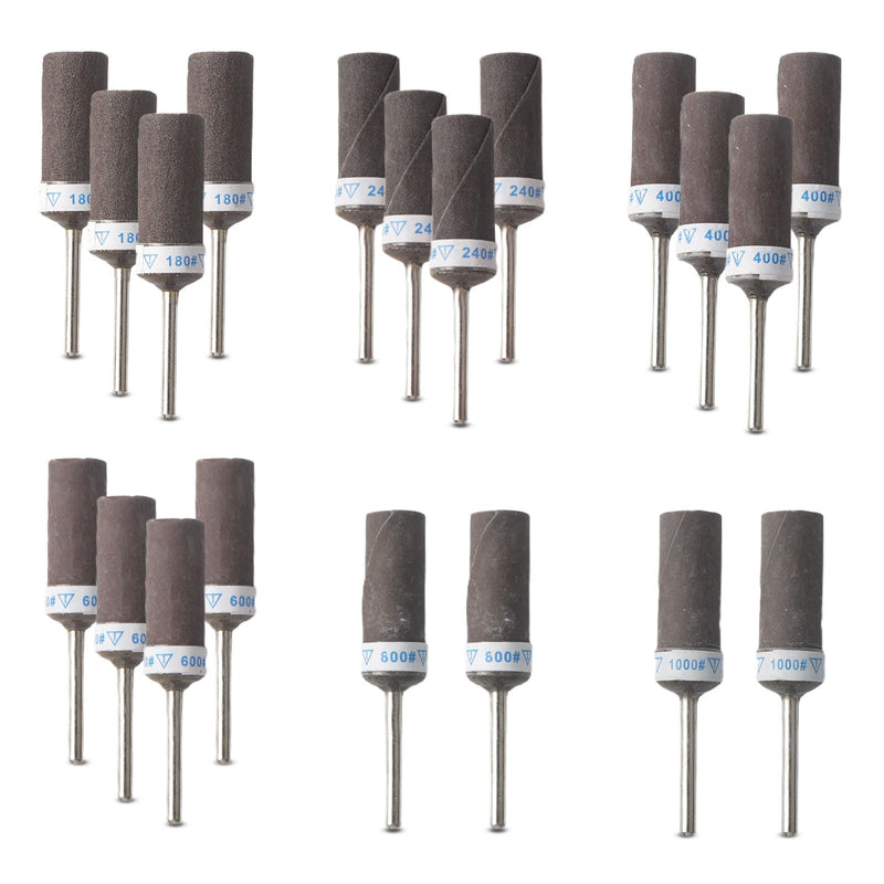 [Australia - AusPower] - QINGYIWL Pack of 20 Sanding Attachments for Dremel, 180/240/400/600/800/1000 Grit Sanding Sleeves Set with 3 mm Shank, Sanding Sleeves for Sanding and Polishing 