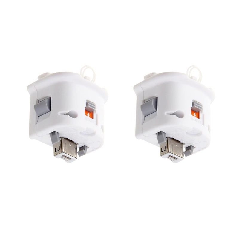 Motion Plus Adapter Accelerator Grip External Sensor for Wii Remote - White (Pack of 2)