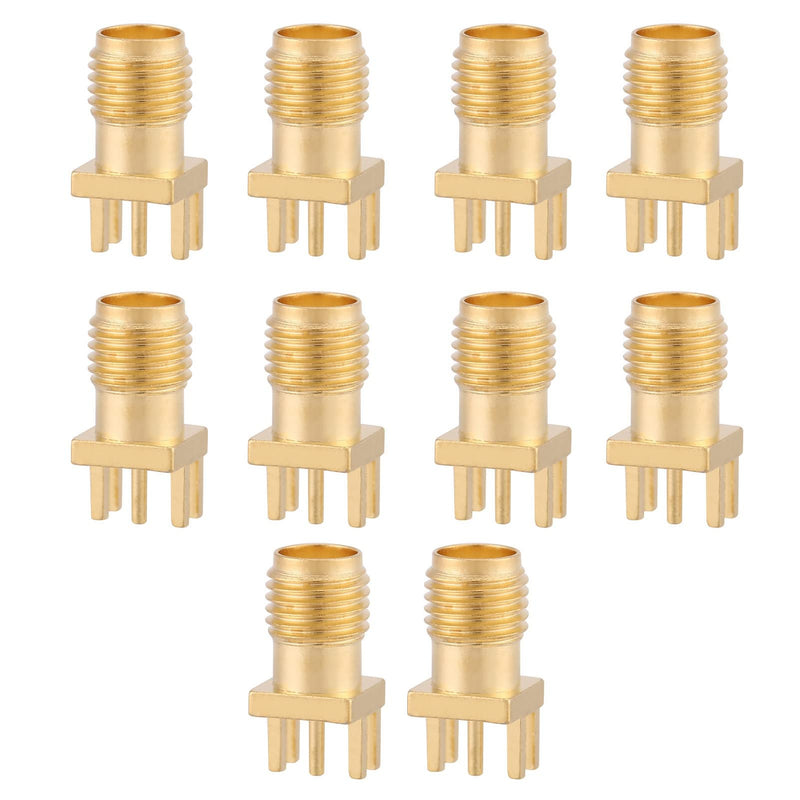 SMA Socket, 10 Pieces SMA-KE Plug, Brass Adapter, 50 Ohm RF Plug