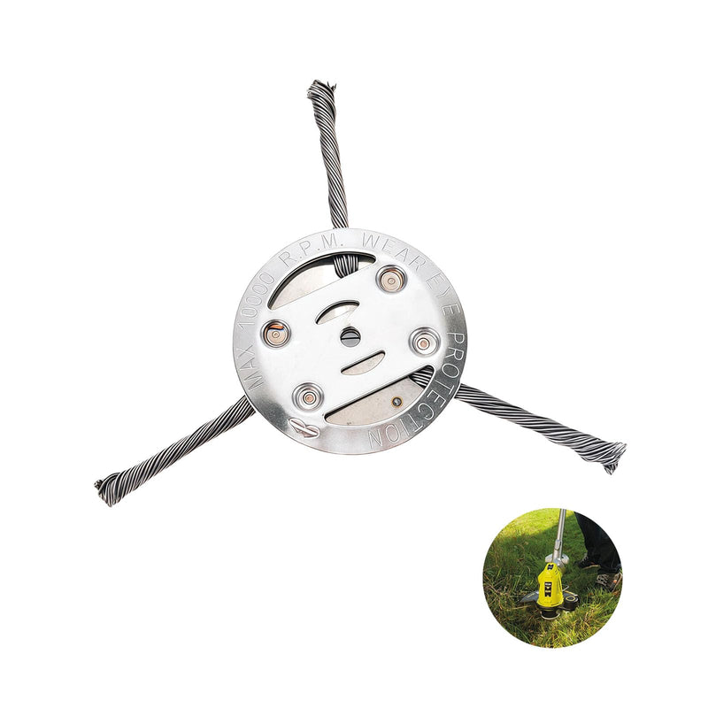 [Australia - AusPower] - KLINNA 3 Heads 150 mm Weed Brush for Grass Trimmer, Robust Brush Cutter Attachment Made of Steel Wire, Durable Weed Brush for Battery, Brush Cutter for Joint Cleaning in the Garden 