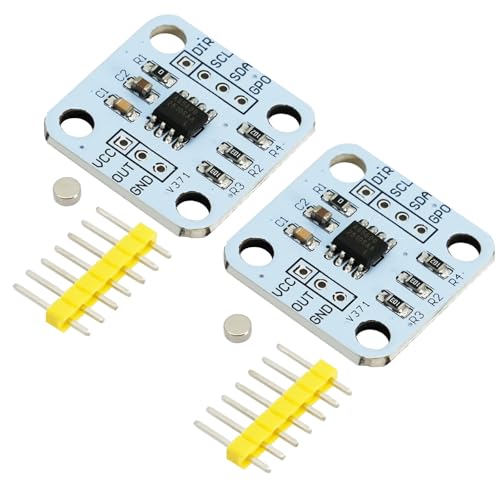 2 PCS 12bit High Precision AS5600 Magnetic Encoder, Magnetic Induction Angle Sensor Module, Comes with a Magnet for Angle Measurement, Induction, 12 Bit, High Precision