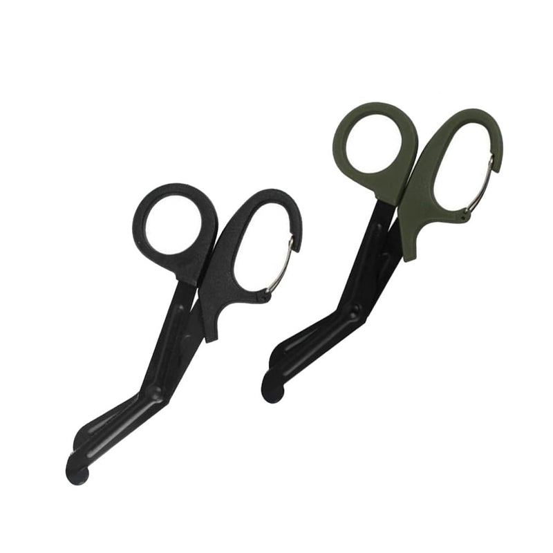 Pack of 2 Bandage Scissors, Rescue Scissors, Clothes Scissors, Bandage Scissors, Trauma Scissors, Medical Scissors, First Aid Emergency Scissors for Dressings, Plasters and Fabric, Black + Black + Green 15cm