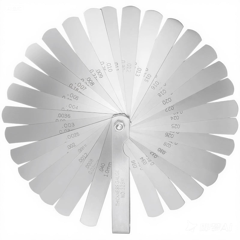 [Australia - AusPower] - YGCQFH 32 Blades Stainless Steel Feeler Gauge Set, Foldable, 0.02-1.00 mm Stainless Steel, Metric/Imperial Gap Gauge, Imperial Tool for Measuring Gap Width/Thickness/Metric Sizes 