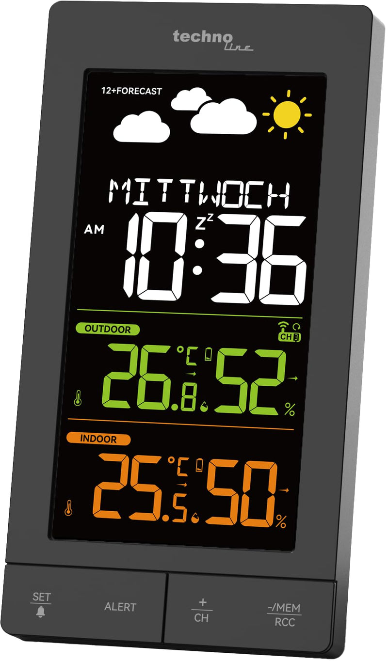 [Australia - AusPower] - Wireless Weather Station WS6458 with TX308 Outdoor Transmitter, up to 3 Transmitters, Indoor Temperature, Outdoor Temperature, Indoor and Outdoor Humidity, Weather Trend Display, Dimmable Display Modern 