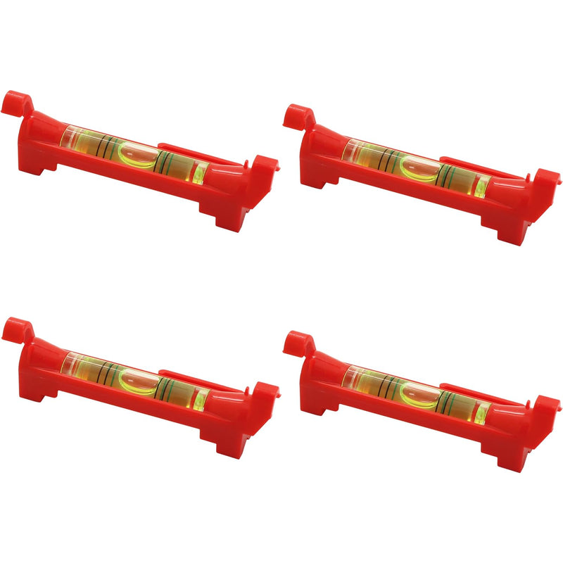 DaiUni Set of 4 String Spirit Levels, Professional Red Spirit Level for Masonry, Plumbing, Gutter Work