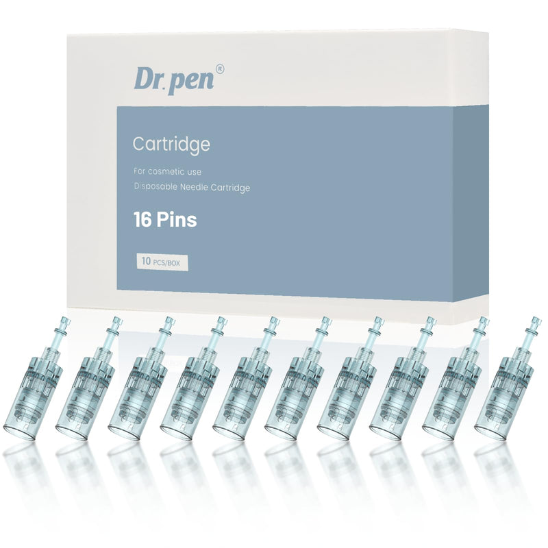 Dr. Pen Pack of 10 M8/M7S Cartridges, Original Cartridges 16 Pins | Original, for acne scars, indentations, scars and strips, Fit Dr. Pen Ultima M8/M7S azul1